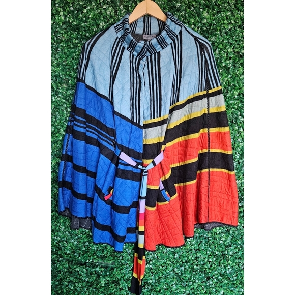 Conditions Apply For Anthropologie Graphic Striped Capelet - Picture 4 of 10